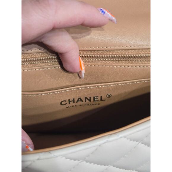 2023 Chanel Quilted Lambskin Mini Flap Top Handle Bag w/ Entrupy (15197) - Picture 11 of 16